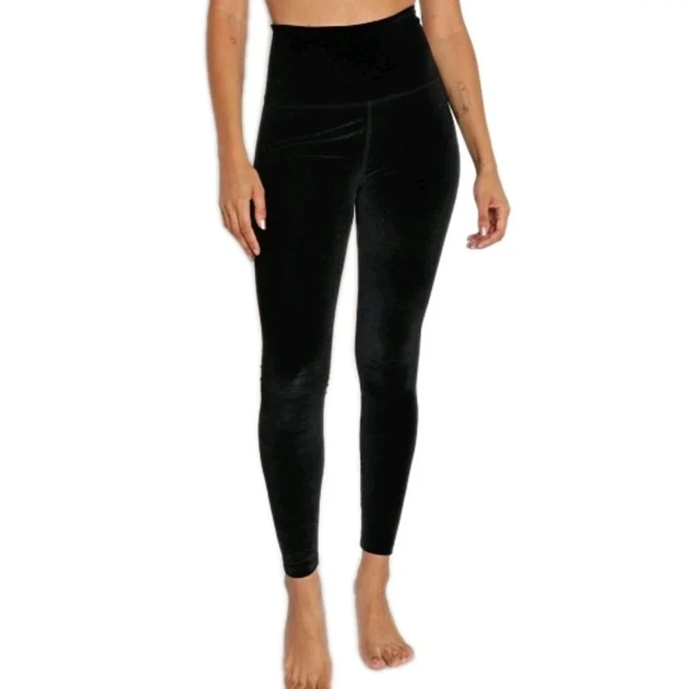 NEW! Beyond Yoga Women's Black Velvet High Waist Leggings Size S $99 - Picture 2 of 11
